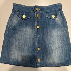 Isabel Marant Etoile Denim Button-Front Skirt